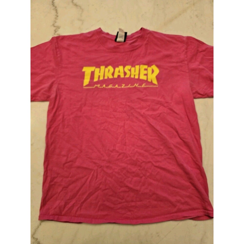 Thrasher Magazine Mens Size L Pink Skate T Shirt Skateboard Unisex